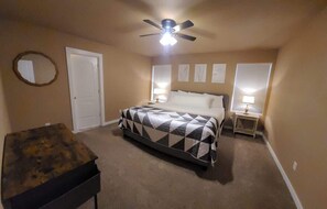 4 bedrooms, iron/ironing board, travel cot, WiFi