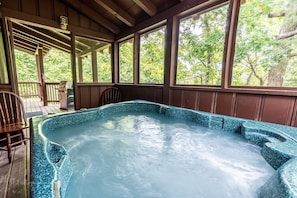 Cabin, 1 Bedroom | Outdoor spa tub