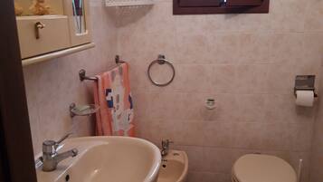 Dusche, Haartrockner, Bidet, Handtücher