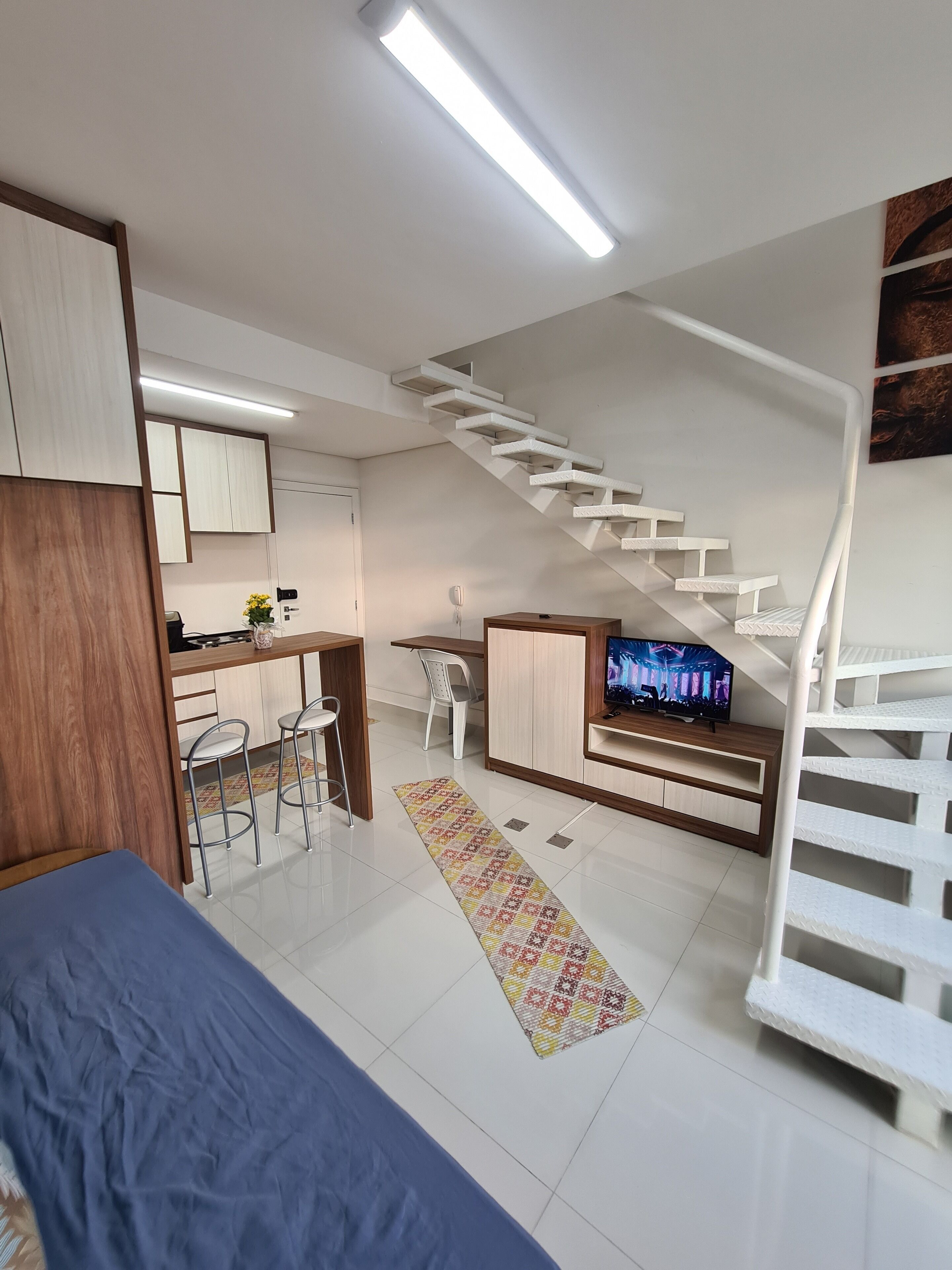 Premium bedding, desk, laptop workspace, free WiFi