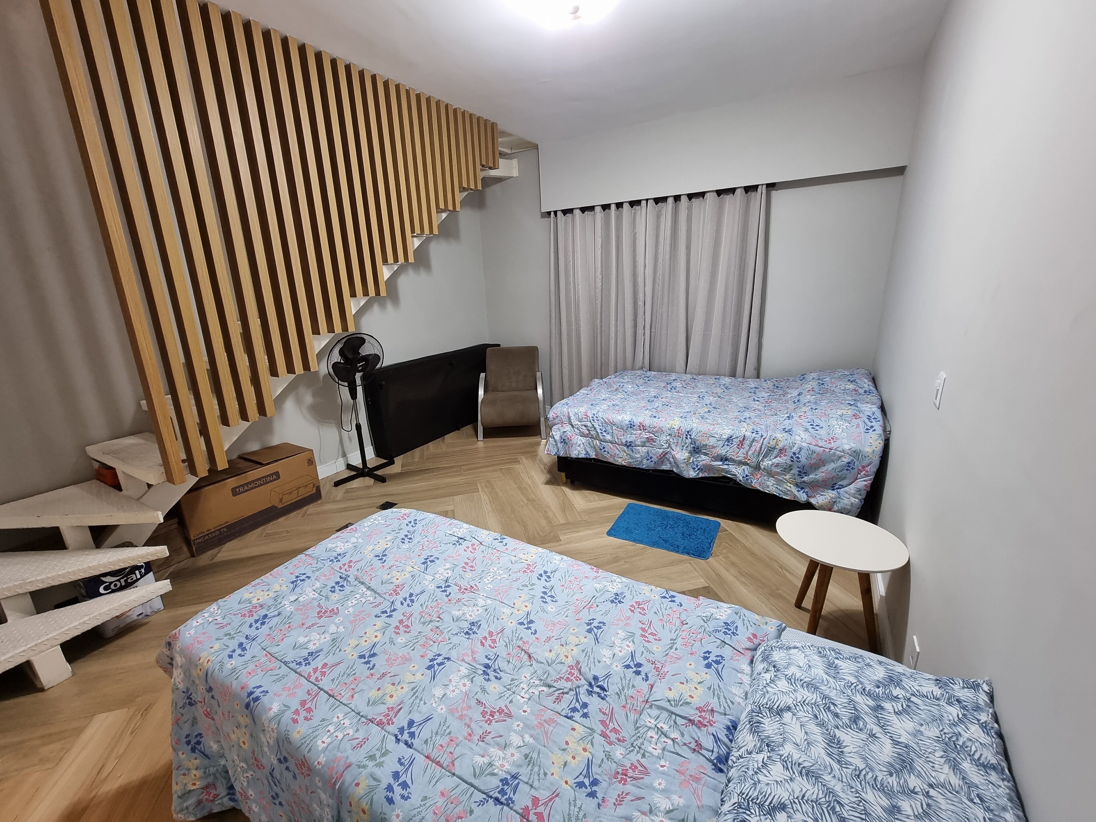 Premium bedding, desk, laptop workspace, free WiFi