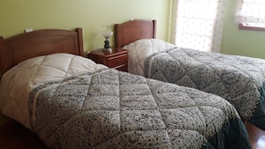 2 bedrooms, iron/ironing board, WiFi, bed sheets