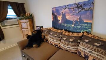 Smart TV, video games, DVD player, foosball