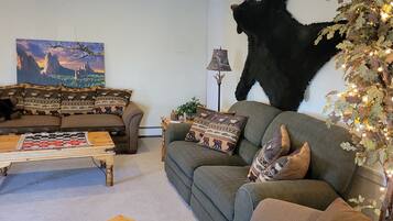 Smart TV, video games, DVD player, foosball