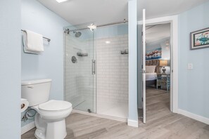 Shower, hair dryer, towels - Sandcastle Condominiums Unit 212 (Port Aransas)