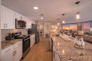 Fridge, microwave, oven, stovetop - Sandcastle Condominiums Unit 301 (Port Aransas)