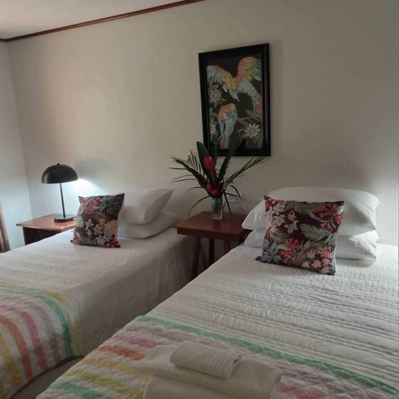 Habitación clásica con 2 camas individuales | Escritorio, cortinas blackout y tabla de planchar con plancha 