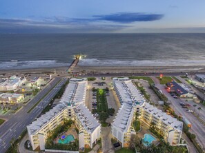 Aerial view - Sunkissed Seahorse Condo, Beach View, 2 pools (Galveston)