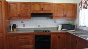 Fridge, microwave, stovetop, toaster
