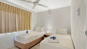 2 bedrooms, bed sheets