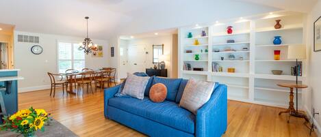 Fernseher, Kamin, Bücher, Streaming-Dienste