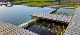 Large modern holiday home with pool close to the beach