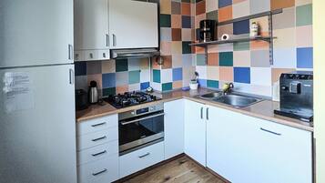 Fridge, microwave, stovetop, dishwasher
