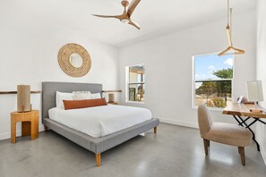 4 bedrooms, desk, iron/ironing board, travel cot
