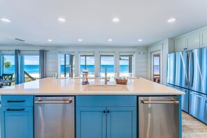 Private kitchen - Front Row Center - Pet Friendly, Private Pool, Beach Front, Hot Tub! (St. George Island)