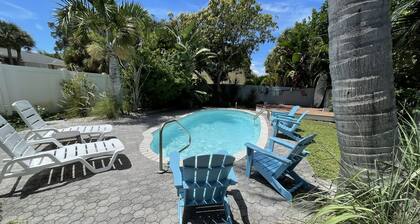 Charming 3-bedroom pool home steps from the beach!