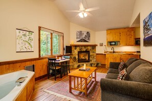 TV, fireplace, DVD player