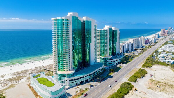 Exterior - Luxury Beachfront 3BR · Sleeps 10 · Huge Balcony, Hot Tub, & Resort Amenities at Turquoise Place (Orange Beach)