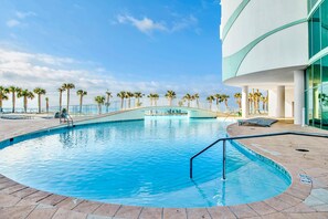 Indoor pool, a heated pool - Luxury Beachfront 3BR · Sleeps 10 · Huge Balcony, Hot Tub, & Resort Amenities at Turquoise Place (Orange Beach)
