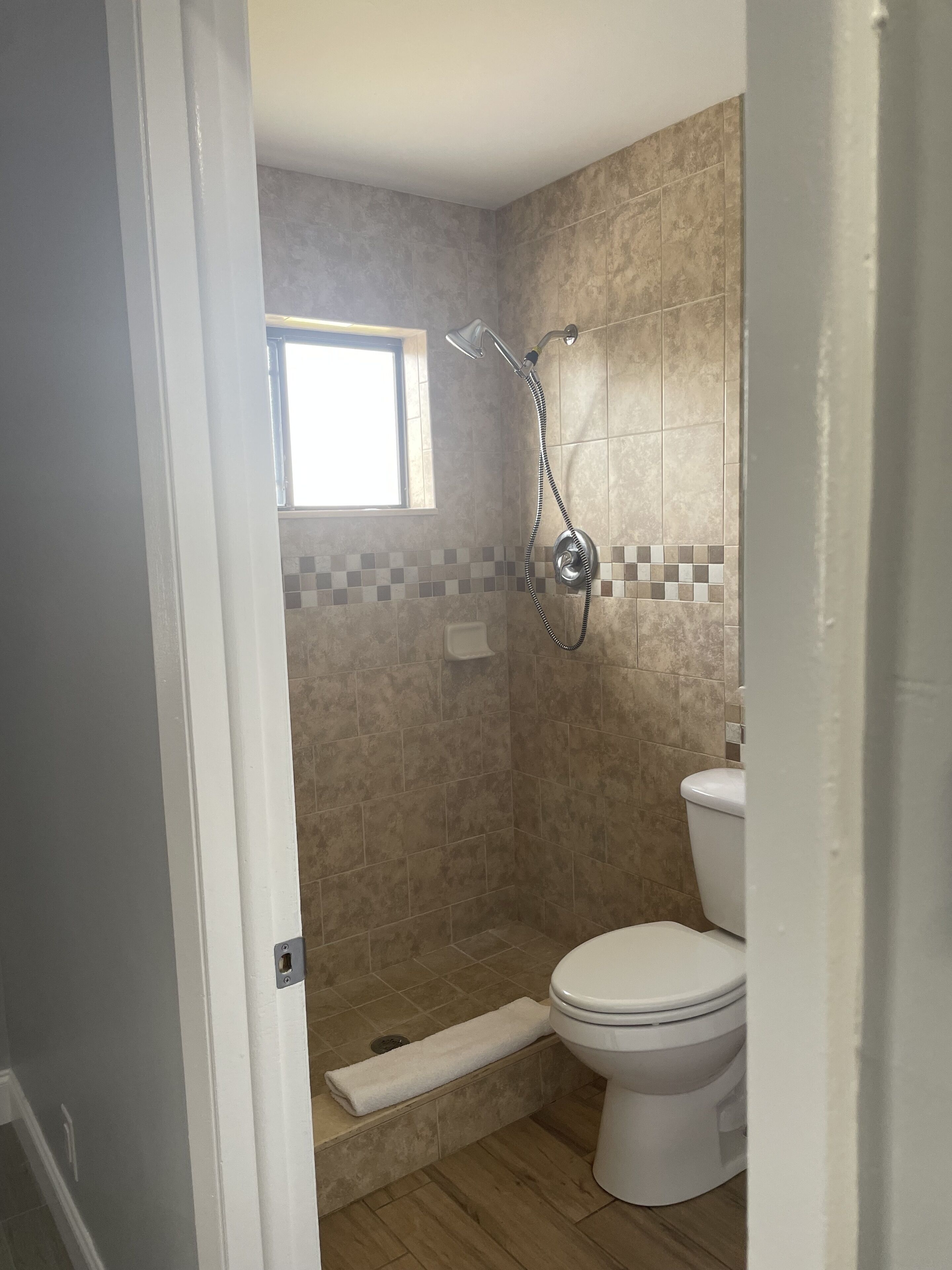 superior studio suite, 1 king bed with sofa bed | bathroom | shower, designer toiletries, hair dryer, towels