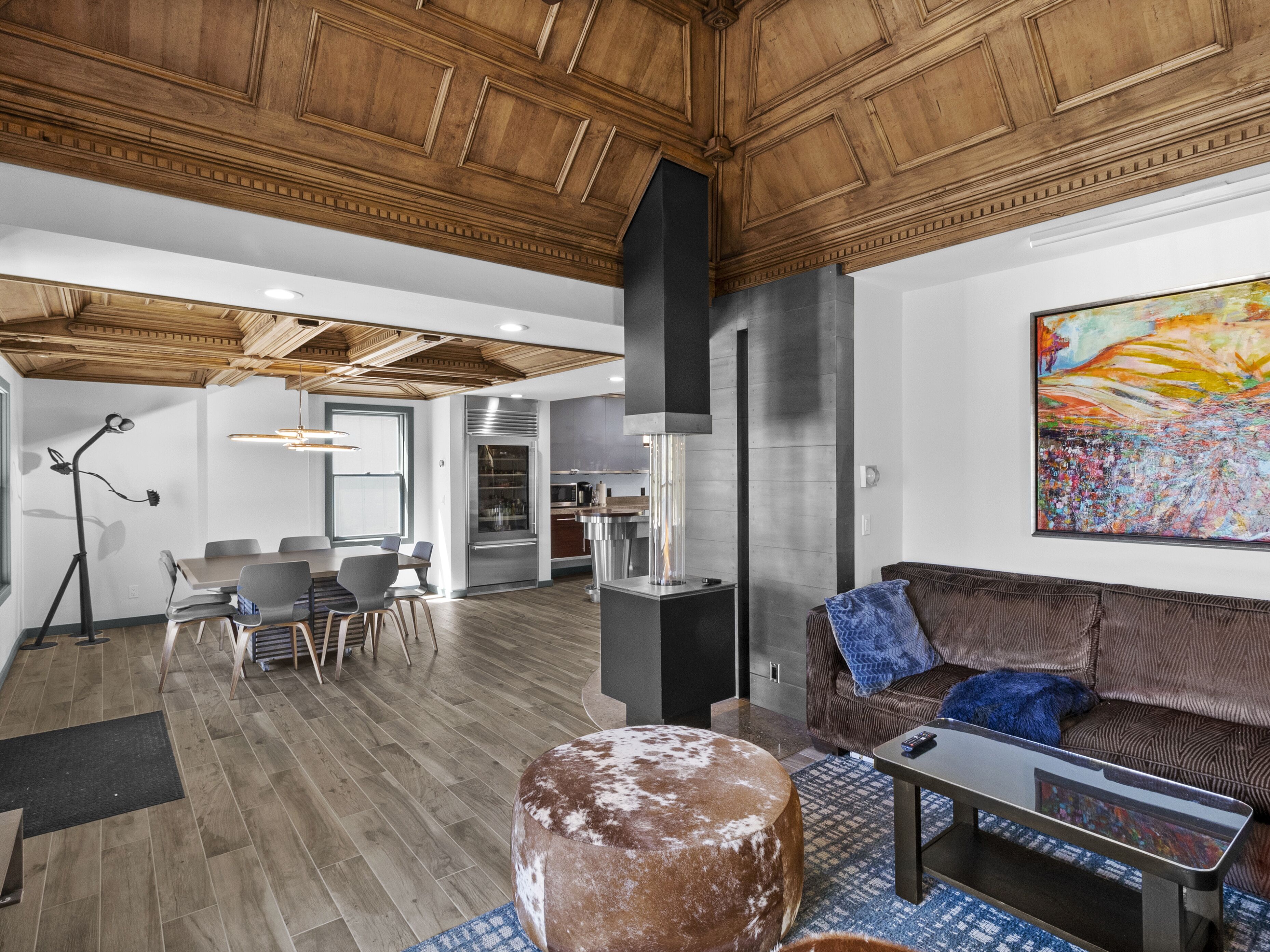 Smart TV, fireplace, video games, books