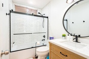 Bathtub, hair dryer