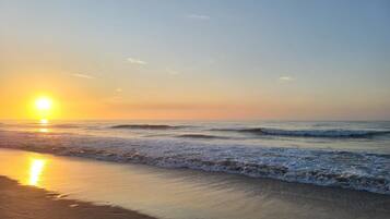 Ubicación cercana a la playa, tumbonas y toallas de playa