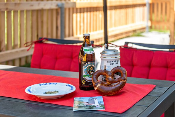 Outdoor dining - Holiday Apartment Ronja with Open Terrace & Wi-Fi (Unknown)