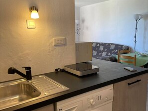 Fridge, microwave, coffee/tea maker