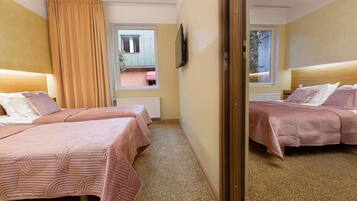 Desk, free WiFi, bed sheets