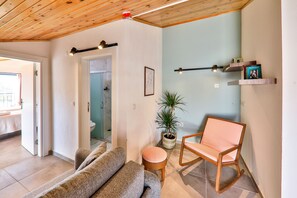 Superior Condo, 1 Bedroom, Terrace, Sea View | Living area | 82-inch Smart TV with satellite channels, TV - Joyy Suit & Apart (Kas)