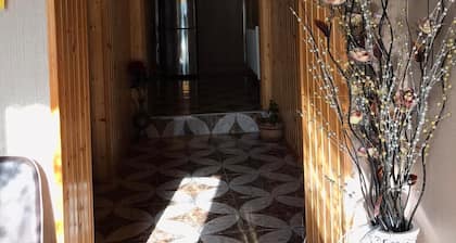 A cozy house with veranda and big yard, with the best view on Kazbegi mountain..