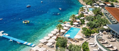 Private beach, beach cabanas, sun-loungers, beach umbrellas