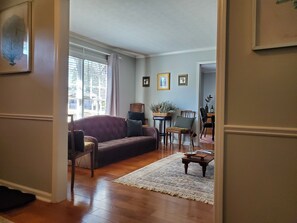 TV, fireplace, foosball