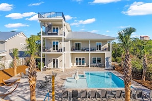 A heated pool - Sky's Oasis | Huge Private Pool/Spa | Game Room | Private Beach Access (Miramar Beach)