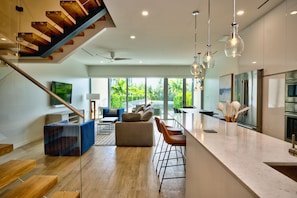 Premium Townhome, 4 Bedrooms, Private Pool, Canal View | Living area | 55-inch LED TV with digital channels, TV, streaming services