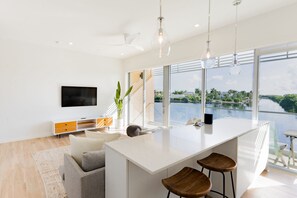 Family Condo, 2 Bedrooms, Pool View | Private kitchen - ONE Canal Point (Seven Mile Beach)