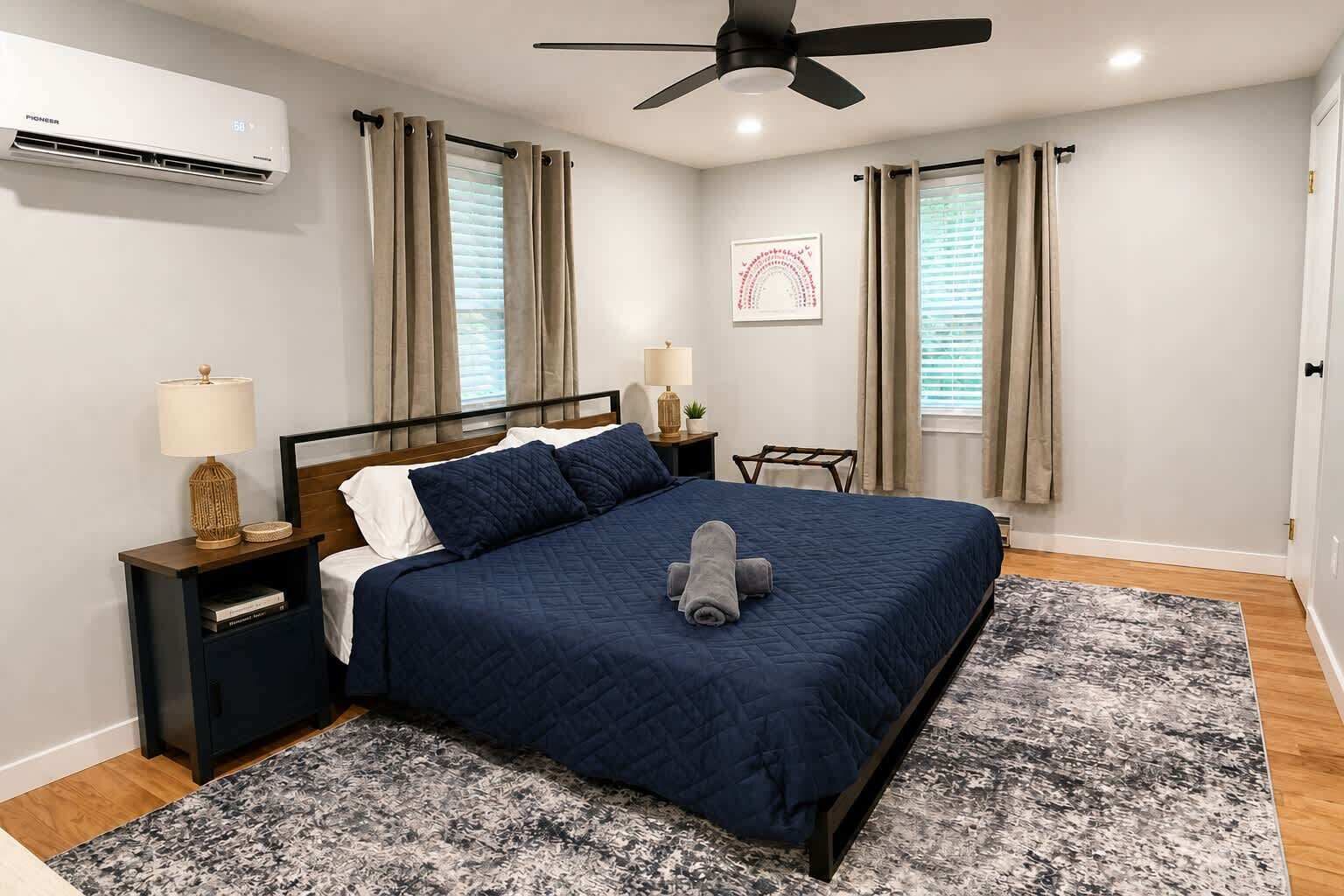 4 habitaciones, tabla de planchar con plancha, cuna de viaje y wifi 