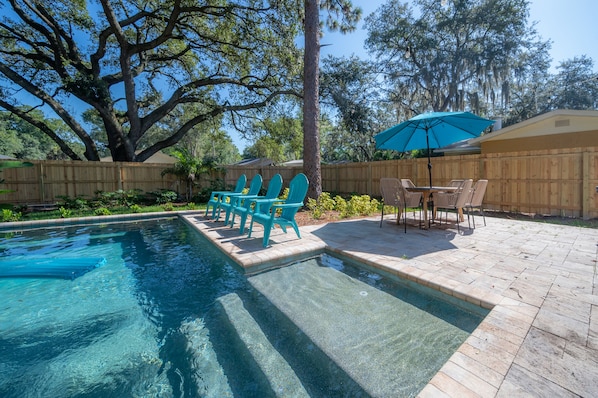 Outdoor pool, a heated pool