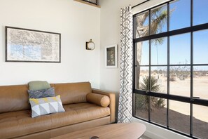 Living area - Green Jackrabbit - Hot Tub + Endless Desert Views! (Joshua Tree)