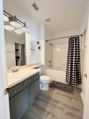 Combined shower/bathtub, hair dryer, towels, toilet paper - Amazing Vacation Getaway Near Disney (Clermont)
