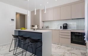 Fridge, oven, stovetop, dishwasher
