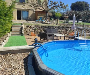 Terrace/patio - Gîte "Le Limon" - Private swimming pool and access (Saint-Pierre-de-Vassols)