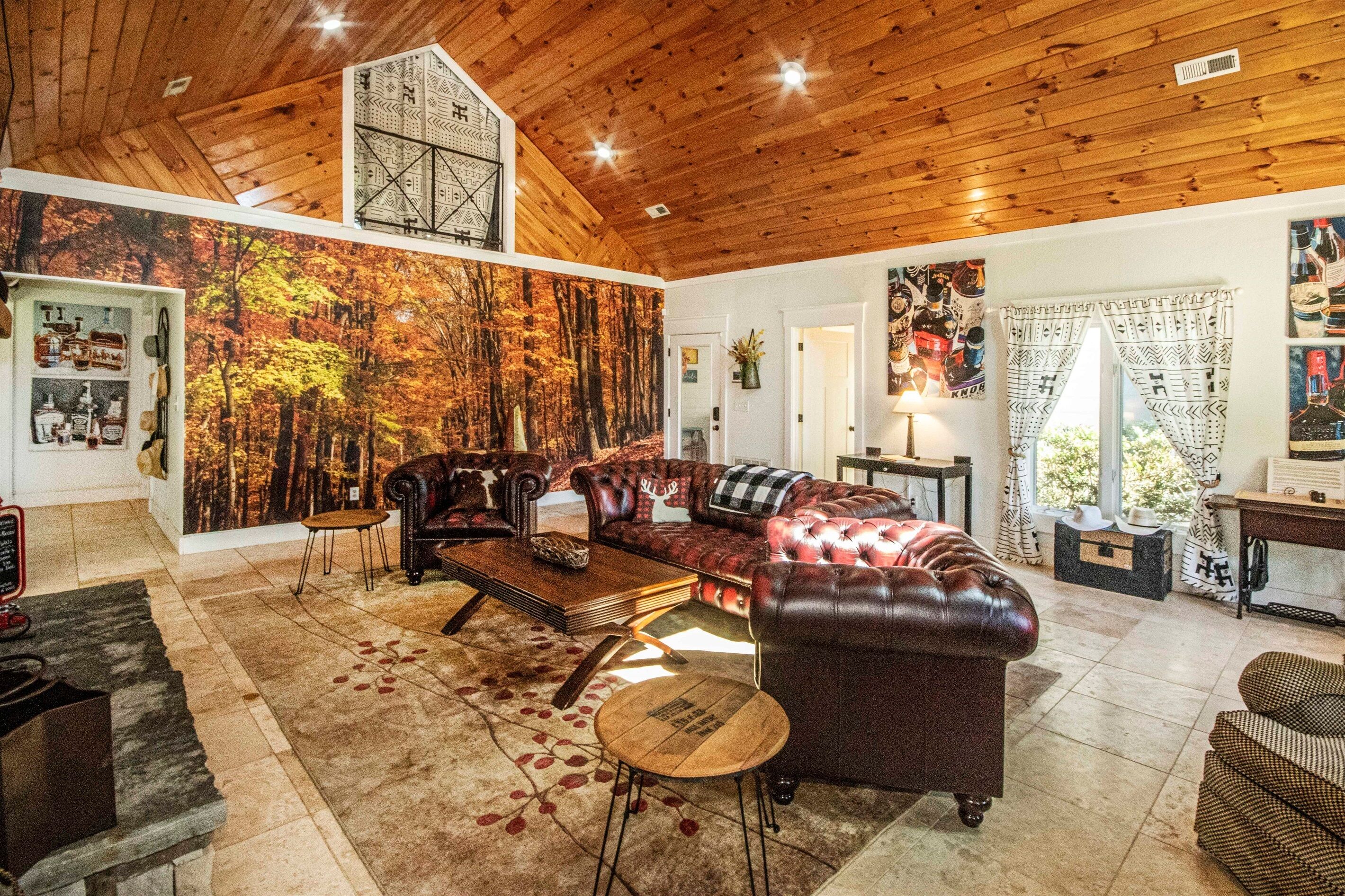 Smart TV, fireplace, video games, foosball