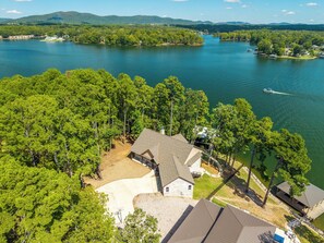 Exterior - New Hot Springs Lakehouse with Double Stall Dock & Boat for Rent! (Hot Springs)