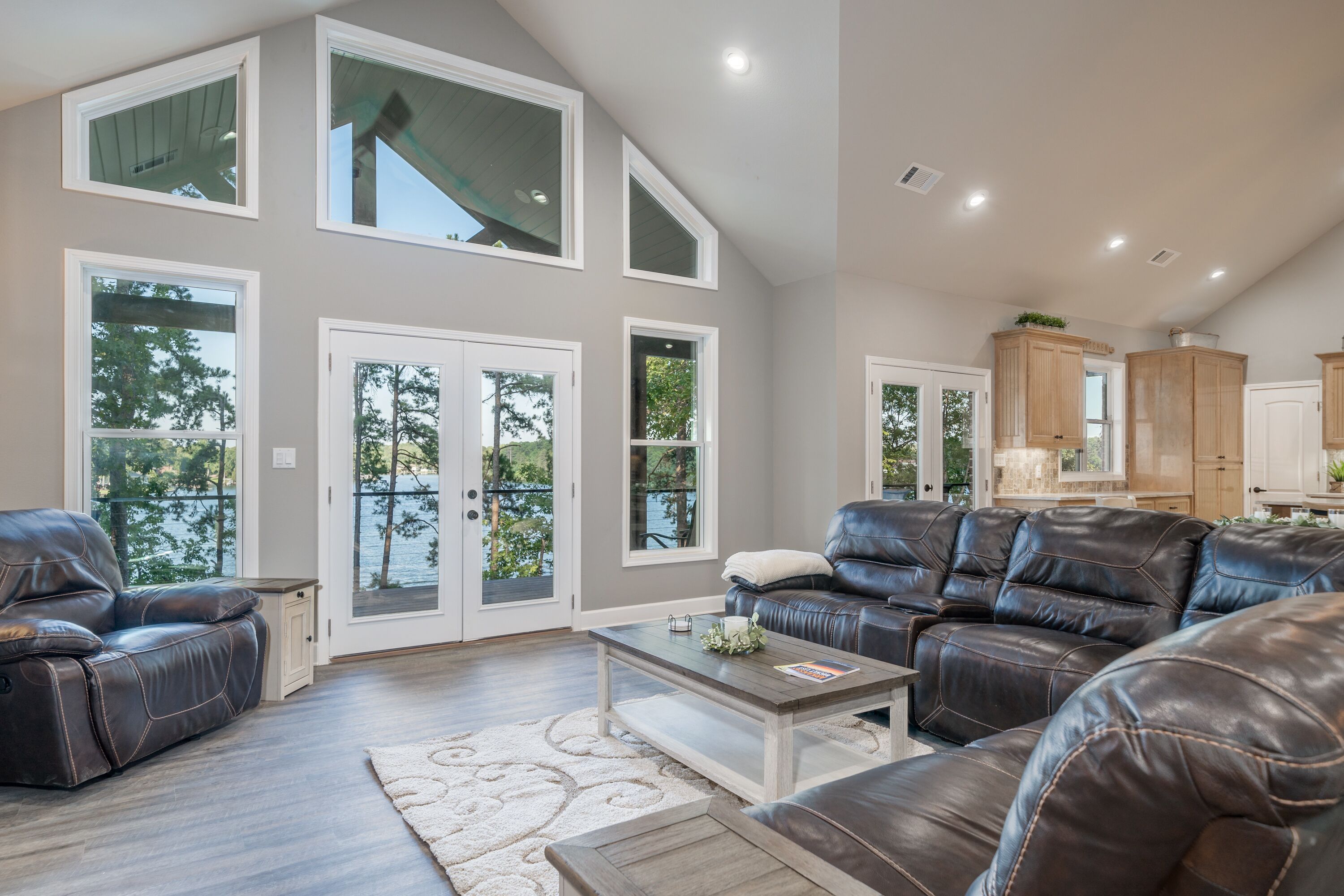 Smart TV, fireplace, video games, DVD player