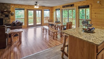 Smart TV, fireplace, video games, books