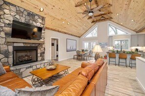 Smart TV, fireplace, video games, table football