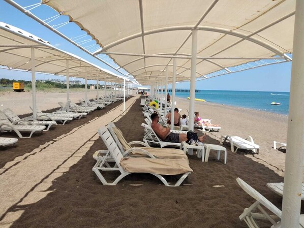 On the beach, beach shuttle, 2 beach bars