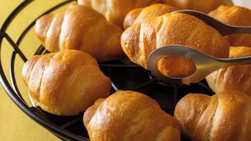 A basket of croissants.